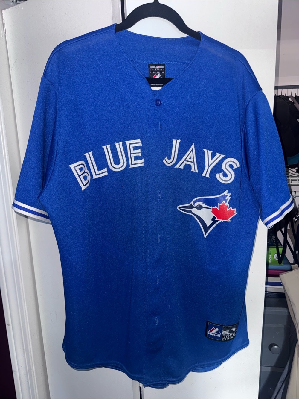 Majestic Blue Jays Jersey - Royal Blue with White and Red Accent